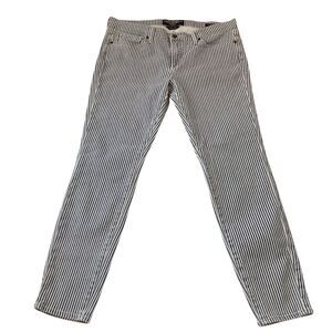 Lucky Brand Women's Striped Skinny Jeans Blue Size 27 Denim